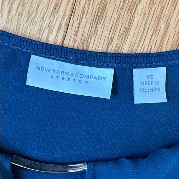 New York & Company Navy Ruffle Blouse - Picture 2 of 5